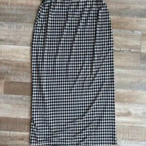 Reformation Black White Gingham Midi Skirt - Size S